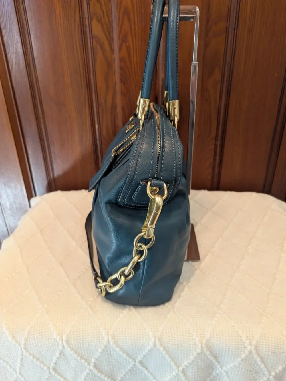 Coach Kristin Teal Leather Satchel Handbag